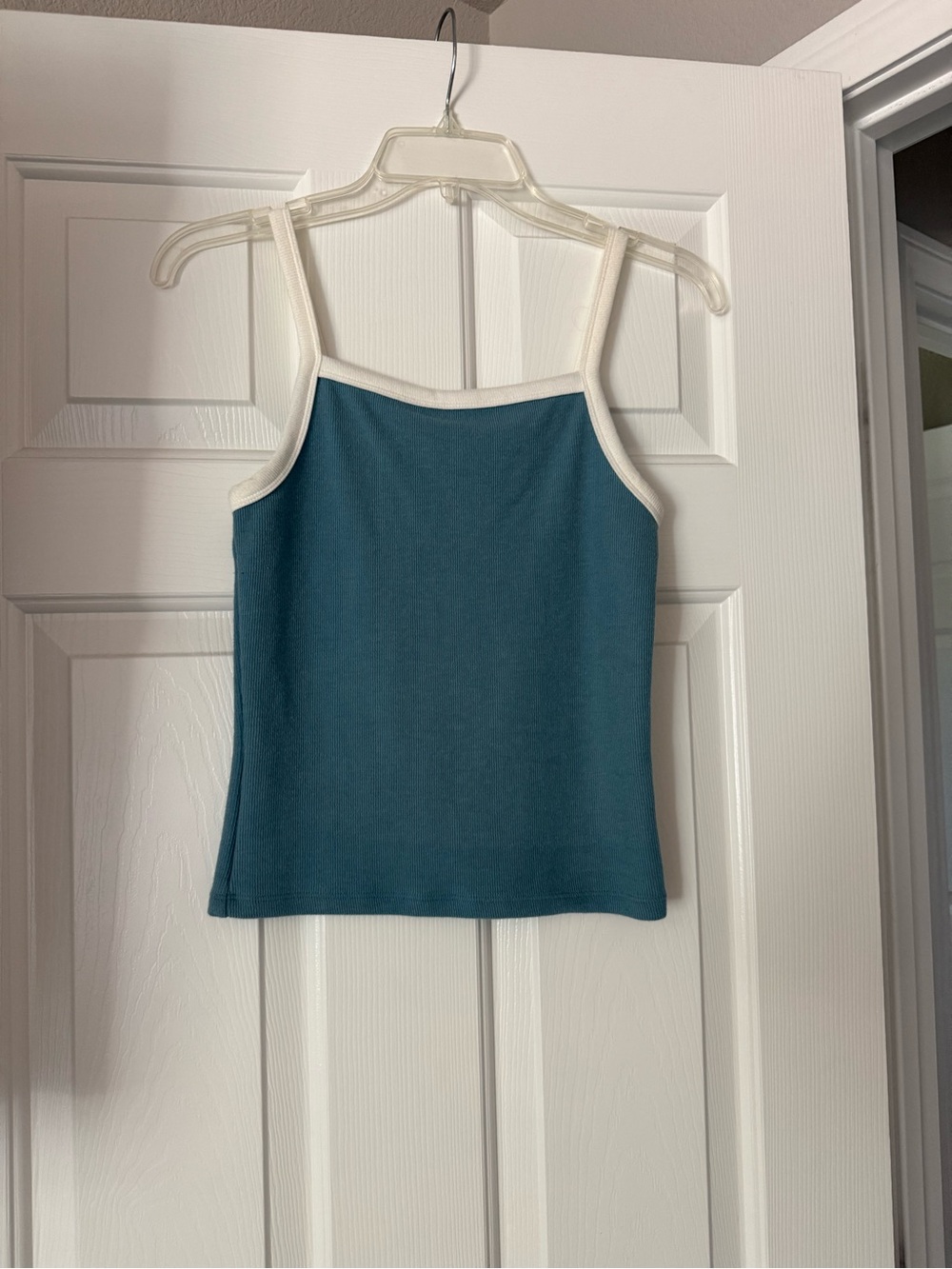 ROLLA'S Teal Tank Top with Cream Trim